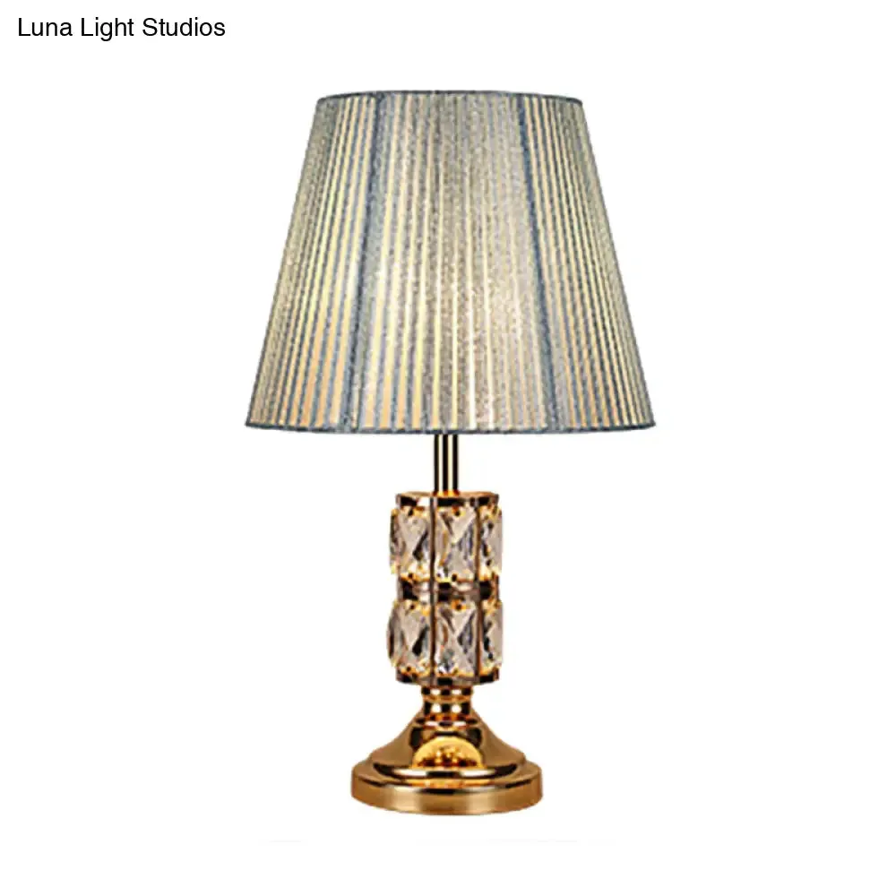 1 Bulb Modern Gold Table Lamp with Wide Flare Shade - Perfect for Dining Room or Desk