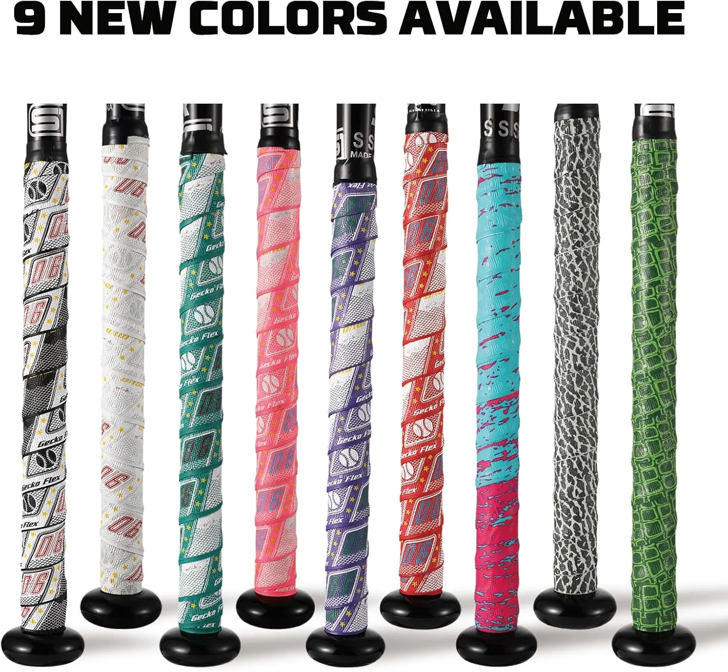 1.1mm Bat Grip Tape, Greek Key Double-Stamping Textured, Baseball & Softball Bat Tape for All-Weather Performance, Non-Slip, Precut for Easy Install