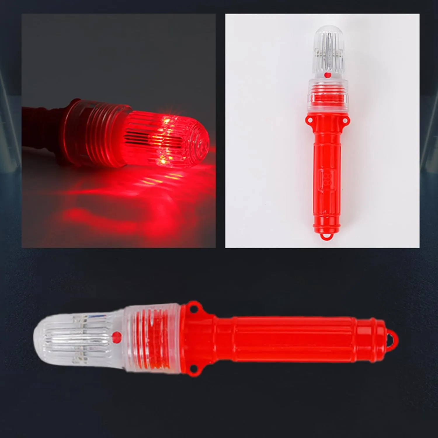 2pcs Coast Guard Approved Boat Flares Kit - Auto Marine Flares-Waterproof Emergency Signals for Fishing Nets, Life Rafts, Buoys & Boats, Intelligent Light Control (Red)