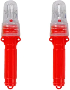 2pcs Coast Guard Approved Boat Flares Kit - Auto Marine Flares-Waterproof Emergency Signals for Fishing Nets, Life Rafts, Buoys & Boats, Intelligent Light Control (Red)