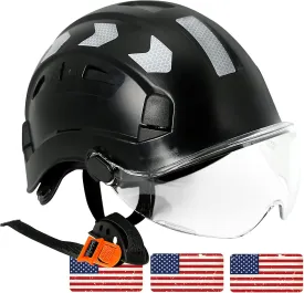 AOLAMEGS Construction Safety Hard Hat - ANSI Z89.1 Type  OSHA Approved Safety Helmets with Chin Straps Lightweight Reflective Vented ABS Hard Hats For Men Women Industrial Workwear 6-point Suspension