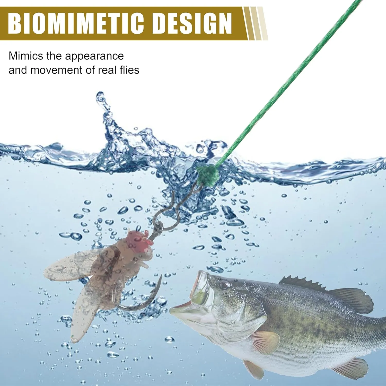Bionic Fly Fishing Bait,18pcs/36pcs Trout Jig Swimbait Fly Hook Soft Bait Dry Flies Fly Fishing Lures Assortment Kit Attractant Fishing Gear Artificial Fishing Lure Panfish Lure Set