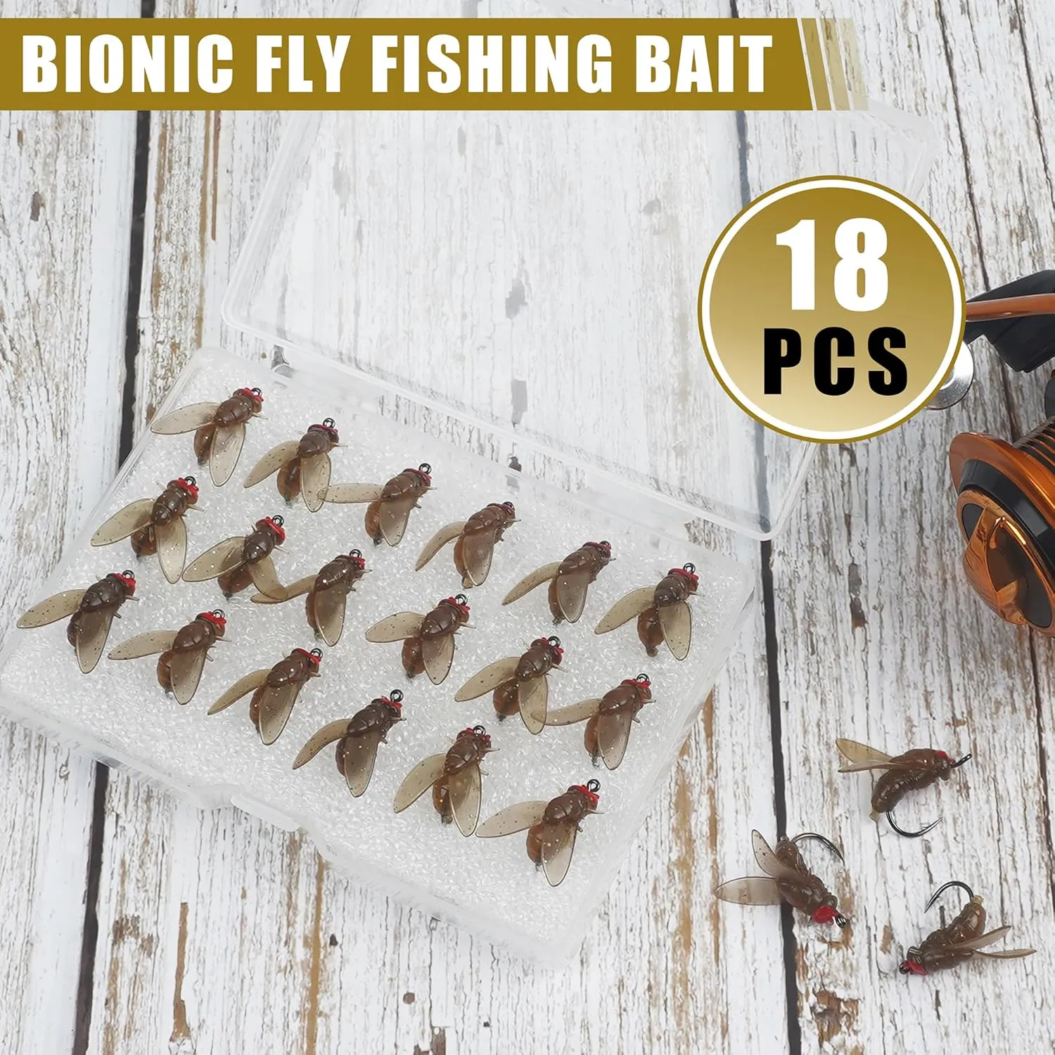 Bionic Fly Fishing Bait,18pcs/36pcs Trout Jig Swimbait Fly Hook Soft Bait Dry Flies Fly Fishing Lures Assortment Kit Attractant Fishing Gear Artificial Fishing Lure Panfish Lure Set