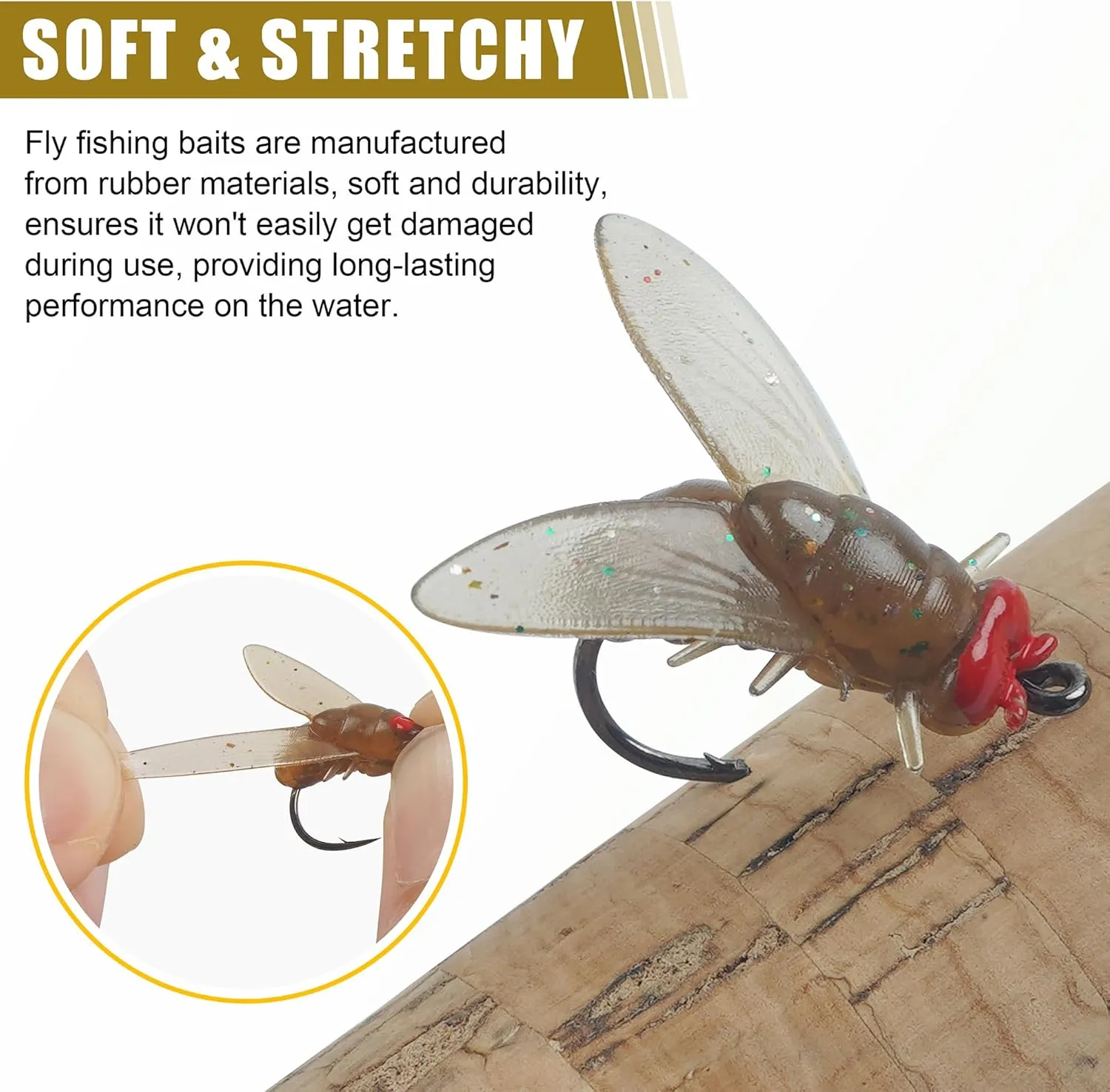Bionic Fly Fishing Bait,18pcs/36pcs Trout Jig Swimbait Fly Hook Soft Bait Dry Flies Fly Fishing Lures Assortment Kit Attractant Fishing Gear Artificial Fishing Lure Panfish Lure Set