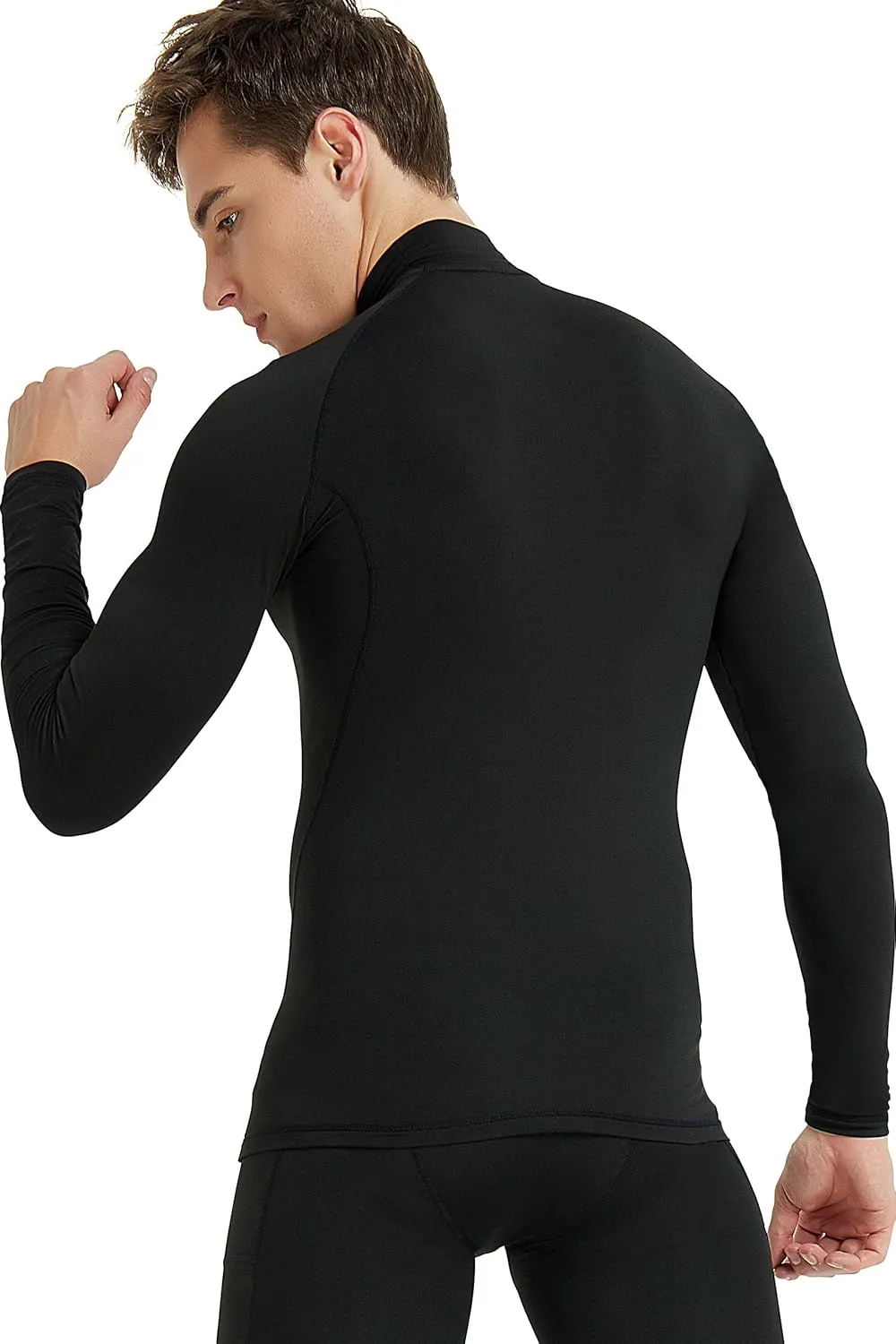 COOLOMG Mens Thermal Baselayer Fleece Lined Shirts Cold Weather Compression Long Sleeve Tops