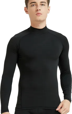COOLOMG Mens Thermal Baselayer Fleece Lined Shirts Cold Weather Compression Long Sleeve Tops