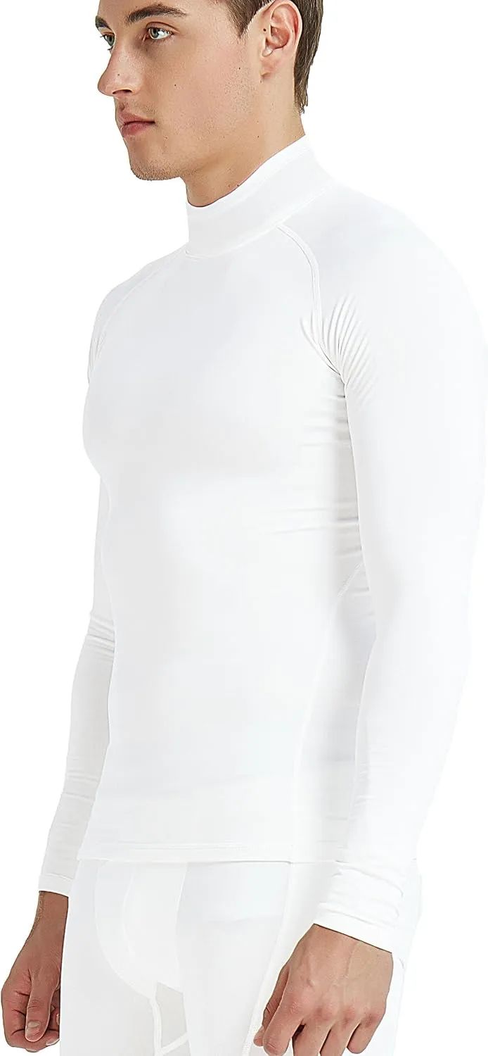 COOLOMG Mens Thermal Baselayer Fleece Lined Shirts Cold Weather Compression Long Sleeve Tops