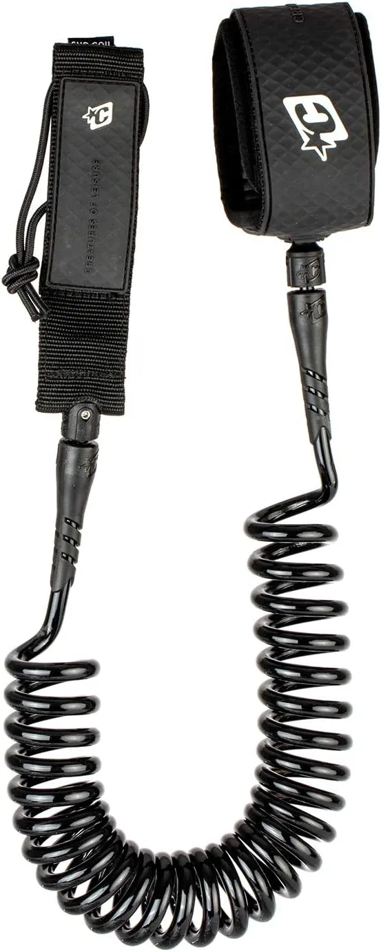 Creatures of Leisure Reliance Sup Ankle Coil 10Ft Leash Black Black Black 10'0"