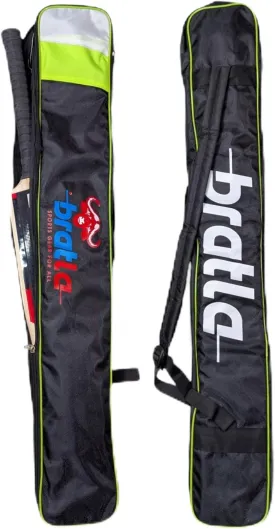 Cricket Bat Cover Bag Foam Padded, Adjustable Shoulder Strap - Secure and Convenient Cricket Gear Storage Bag Black/Green