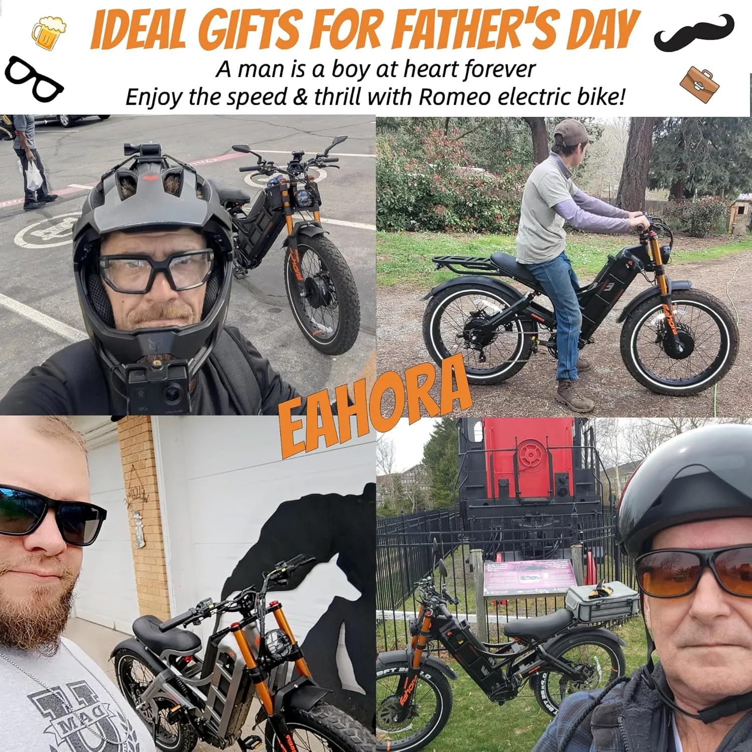 eAhora Romeo Pro 3 [2025 Latest] 50 Mph Electric Bike for Adults, 5000W Dual Motor Ebike, 60V 80Ah 250 Miles Long Range Electric Bike, 26*4.0 Fat Tire Air Full Suspension Off-Road E-Bike, UL2849
