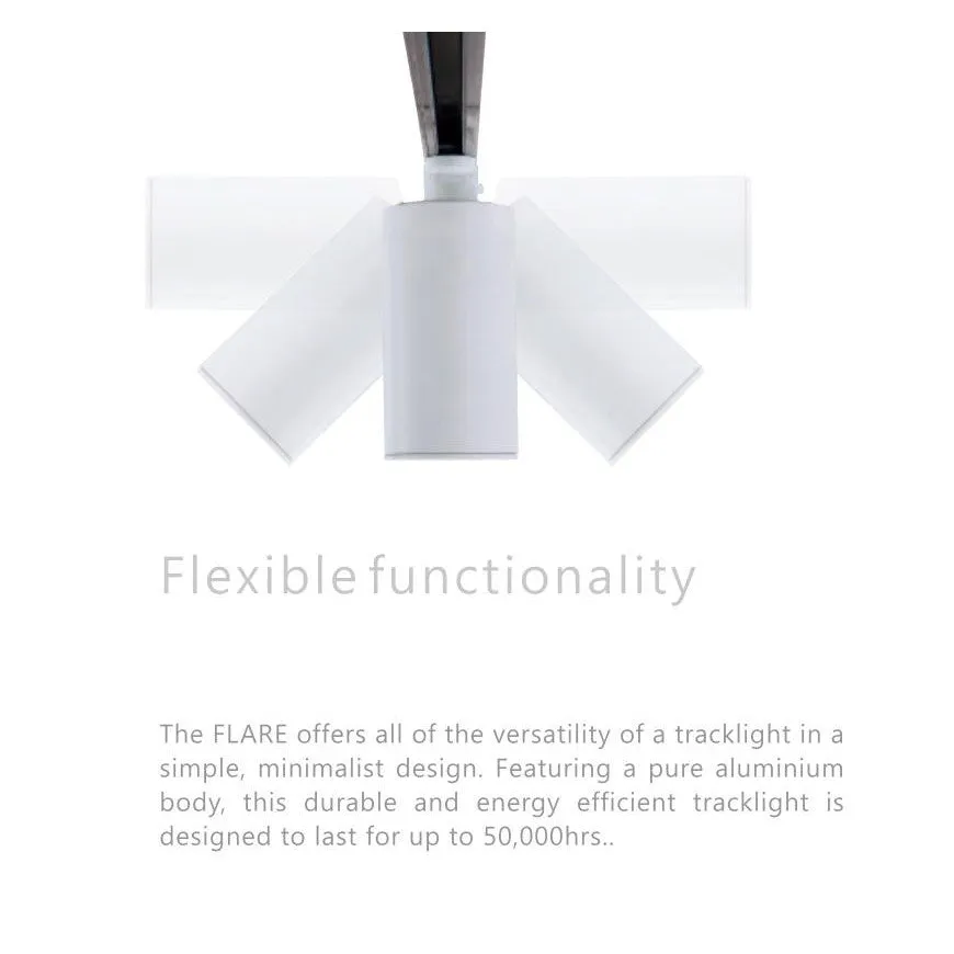 FLARE 15 - 15w Single LED Track Head Spot Light CCT Dimmable in White, Black