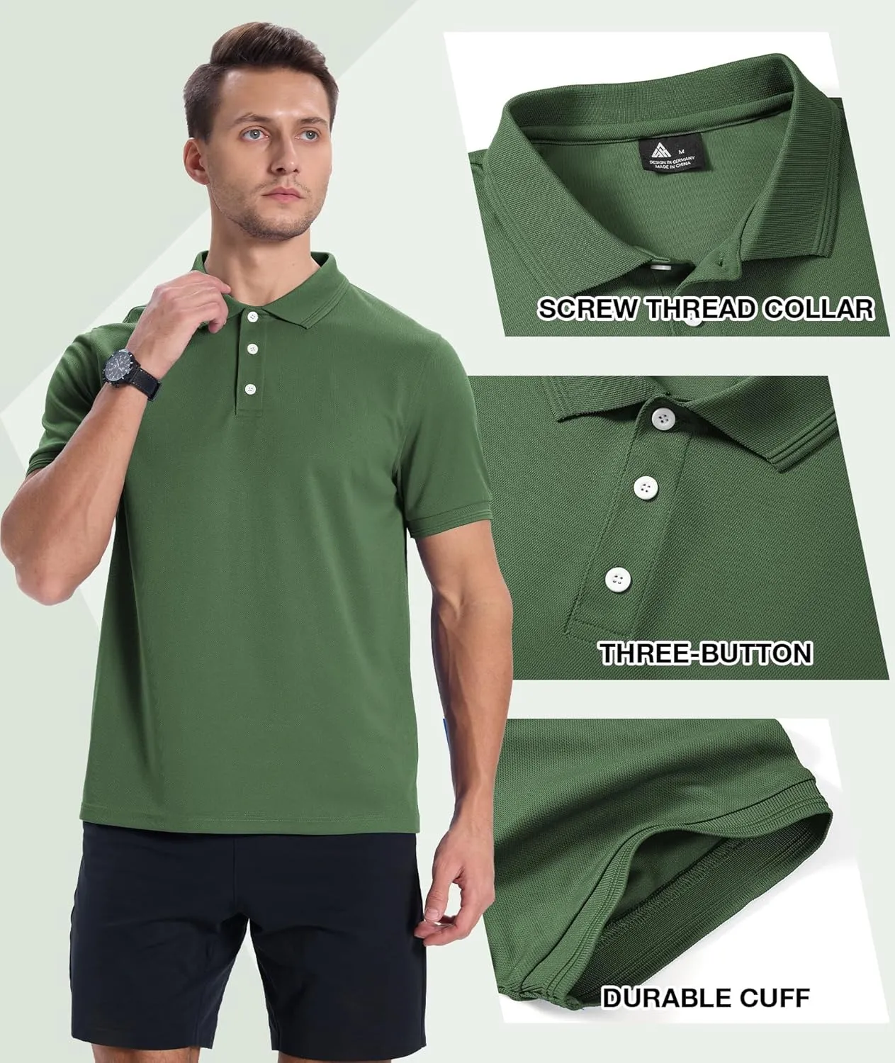 GEEK LIGHTING 3 Pack Mens Polo Shirts Short Sleeve Golf Shirt for Men Casual Athletic Collared T-Shirts