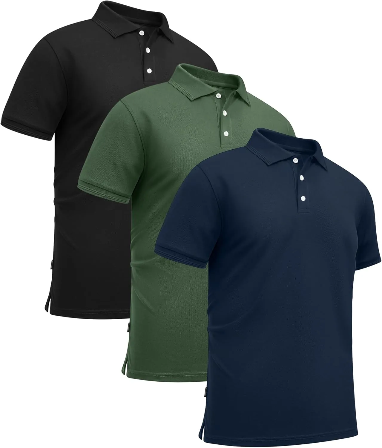 GEEK LIGHTING 3 Pack Mens Polo Shirts Short Sleeve Golf Shirt for Men Casual Athletic Collared T-Shirts