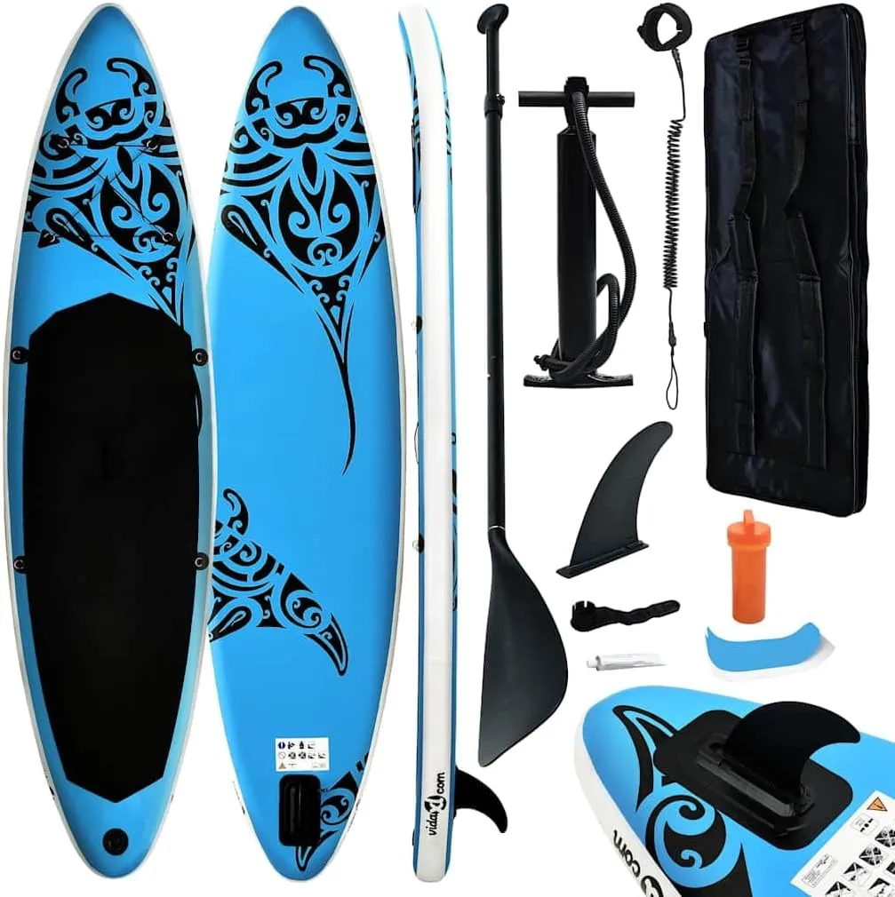 Inflatable Stand Up Paddleboard Set, Puncture-Proof, Easy Inflate with High Pressure Gauge, Includes Accessories, Blue