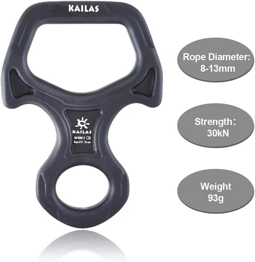 KAILAS Rescue Figure 8 Descender with Ears/Horns Rappelling Gear Belay Device Climbing Skills