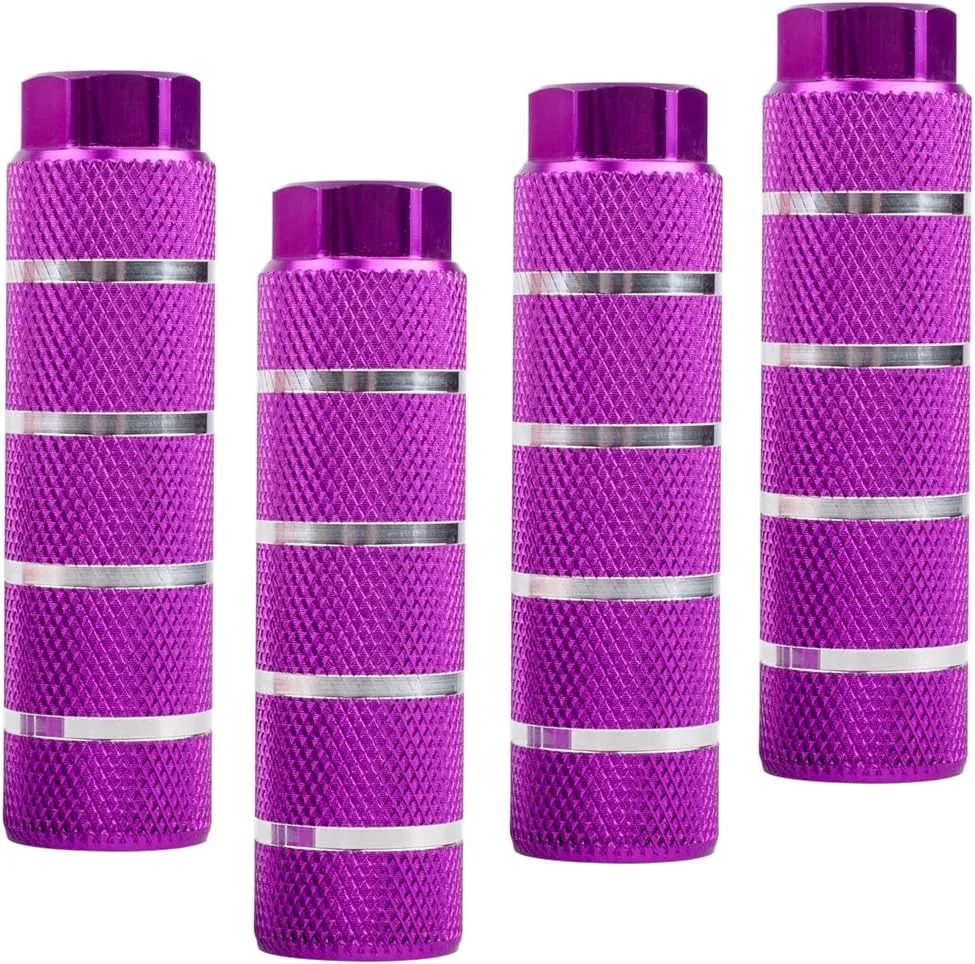 KINSPORY 4 Pack Bike Pegs for 3/8 inch Axles, Aluminum Alloy Anti-Skid BMX Bicycle Pegs for Mountain Bike Backseats Stands Cycling Rear Stunt Pegs
