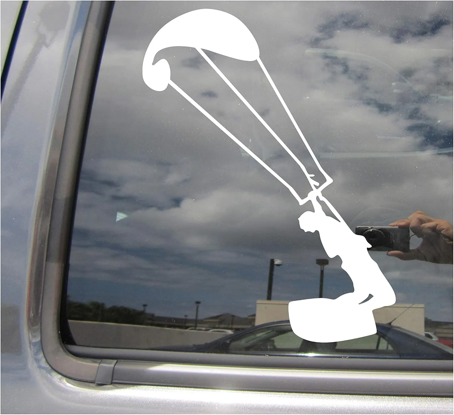 Kitesurfing Kitesurfer - Kiteboarding Kiteboard Surfing Sailing Windsurfing Paragliding Extreme Water Sport - Cars Trucks Moped Auto Laptop Vinyl Decal Window Wall Sticker 04037