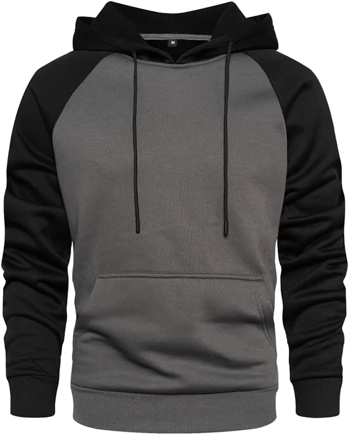 LBL Leading the Better Life Men's Solid Pullover Hoodies Sports Soft Blend Fleece Hooded Sweatshirts with Kangaroo Pocket