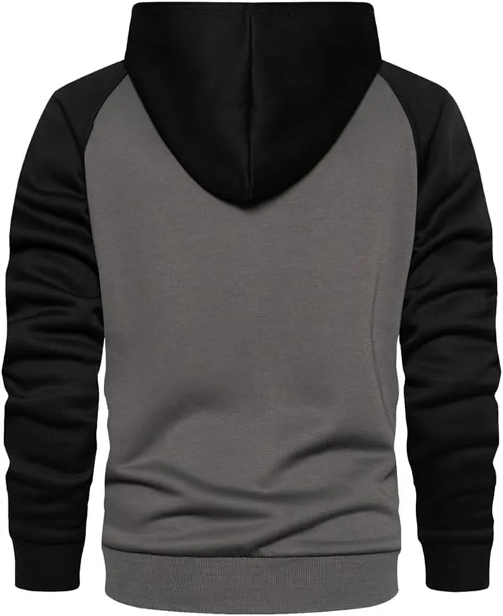 LBL Leading the Better Life Men's Solid Pullover Hoodies Sports Soft Blend Fleece Hooded Sweatshirts with Kangaroo Pocket