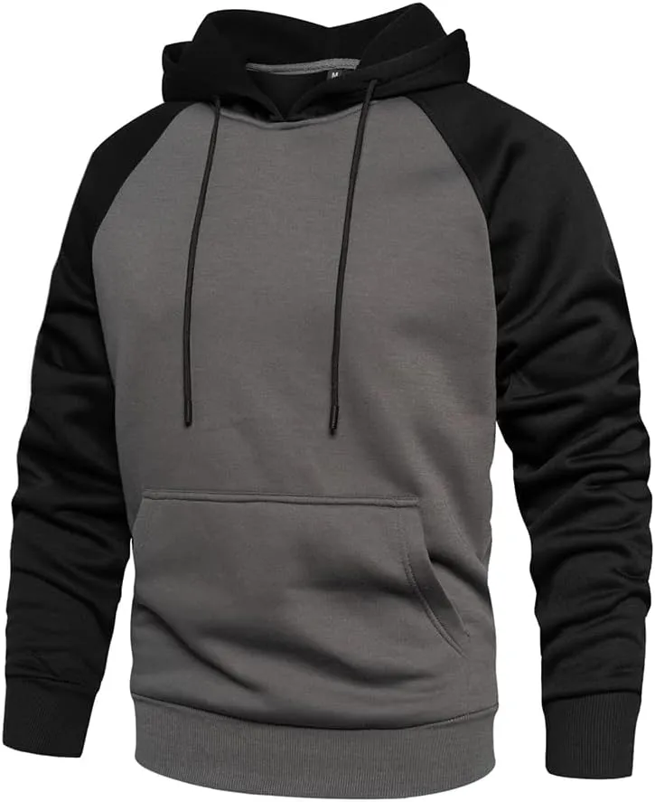 LBL Leading the Better Life Men's Solid Pullover Hoodies Sports Soft Blend Fleece Hooded Sweatshirts with Kangaroo Pocket