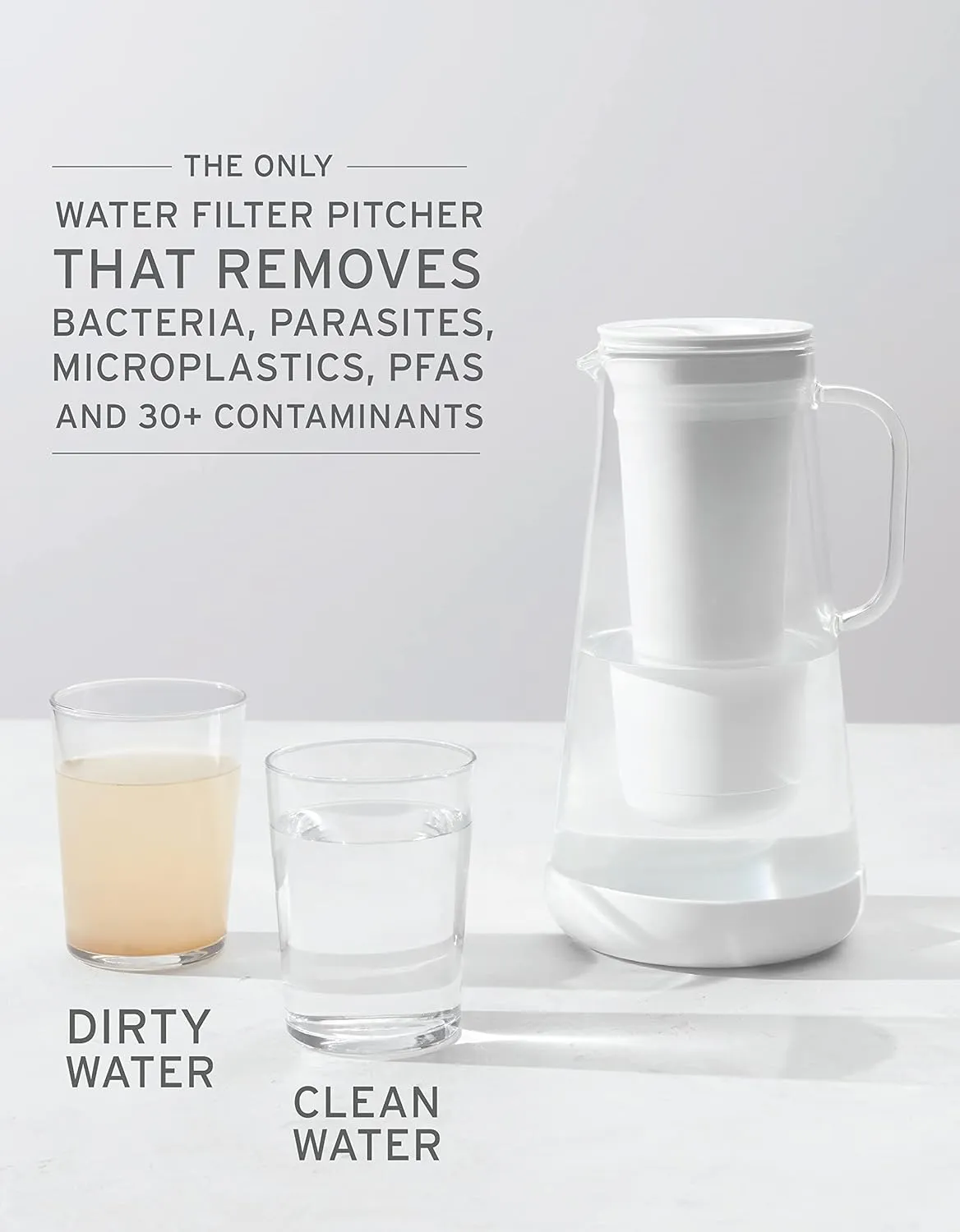 LifeStraw Home Pitcher Glass and Silicone Base 7 cup Pebble