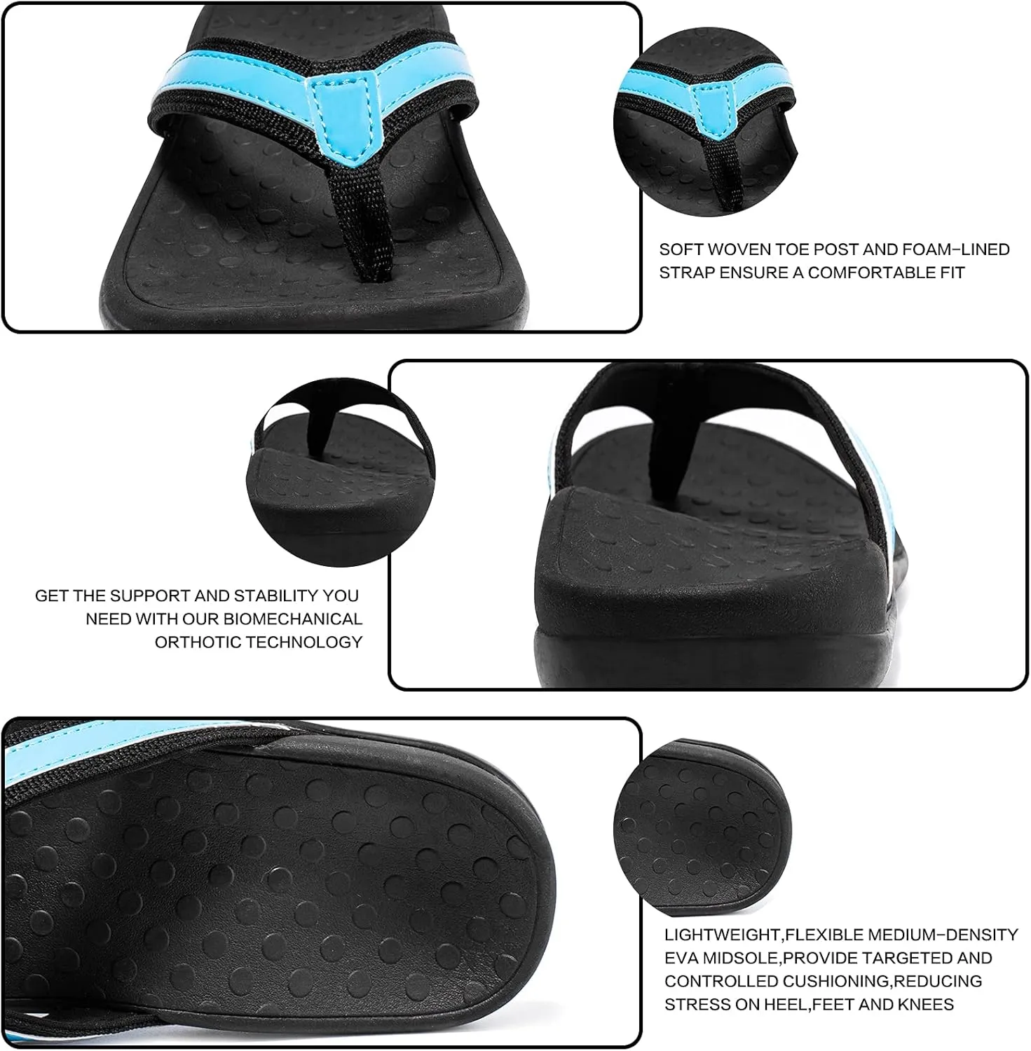 LLSOARSS Plantar Fasciitis Feet Sandal with Arch Support - Best Orthotic flip Flops for Flat FeetHeel Pain- for Women