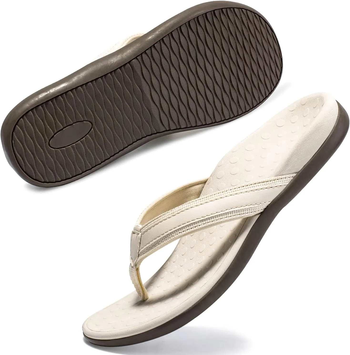 LLSOARSS Plantar Fasciitis Feet Sandal with Arch Support - Best Orthotic flip Flops for Flat FeetHeel Pain- for Women