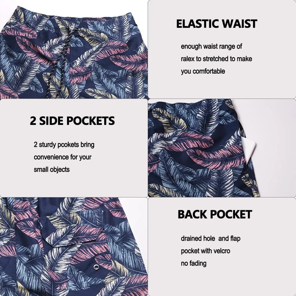 Men's Quick Dry Swim Trunks - Beach Vacation Essentials Board Shorts (Size Runs Small, Recommend Ordering 1 Size Up)