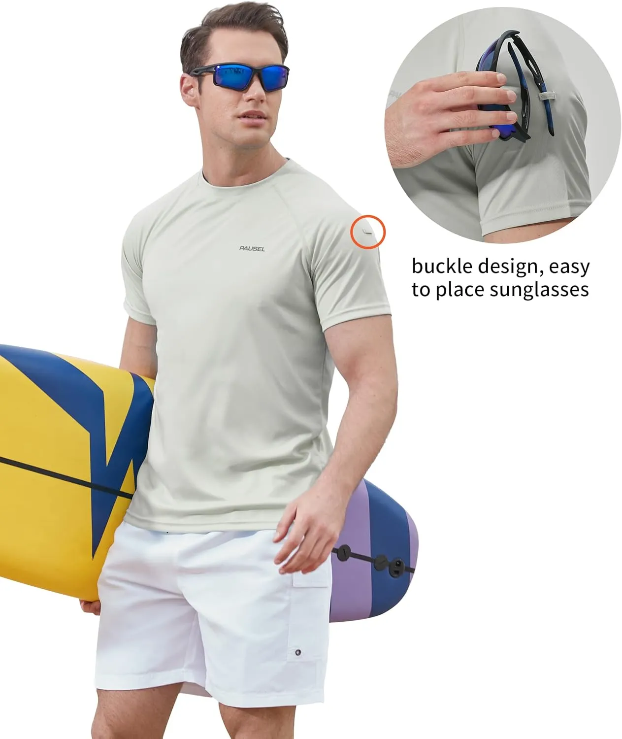 Men's Rash Guard Swim Shirts Short Sleeve UV Sun Protection Quick Dry UPF 50  SPF Fishing Beach Water Shirt