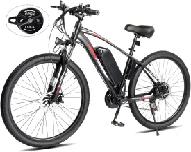 PEXMOR Electric Bike for Adults, 500W (Peak 750W) Electric Mountain Commuter Bicycle 48V 13AH Removable Battery, 50Miles 20MPH 27.5"/ 26" Fat Tire Ebike 7/21 Speed | Front Suspension, UL2849