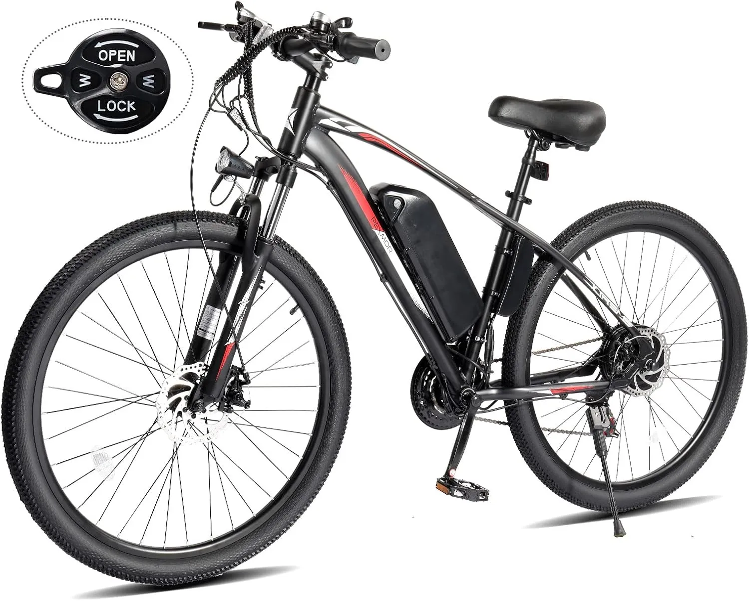PEXMOR Electric Bike for Adults, 500W (Peak 750W) Electric Mountain Commuter Bicycle 48V 13AH Removable Battery, 50Miles 20MPH 27.5"/ 26" Fat Tire Ebike 7/21 Speed | Front Suspension, UL2849