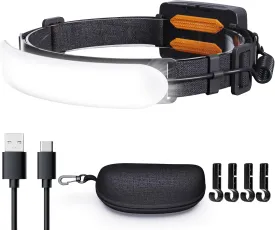 Rechargeable Headlamp PRO,5000mAh 1500 Lumen Super Bright 230Beam LED Head Lamp,Headlights for Forehead,3 Modes,IPX6 Headlamps for Adults Camping/Hiking/Hard Hat/Mechanic