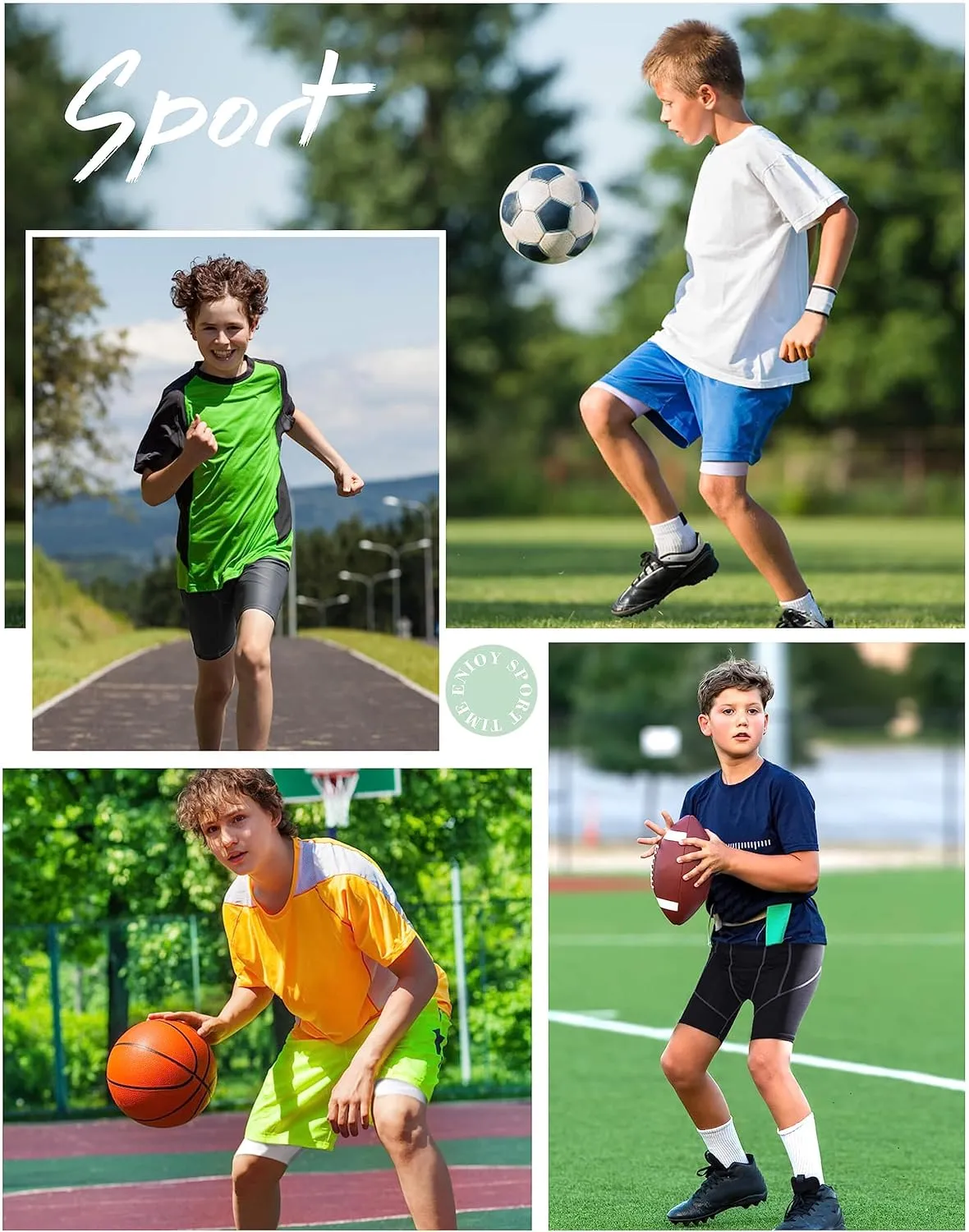 Roadbox Youth Boys Compression Shorts - Spandex Athletic Kids Running Compression Underwear for Basketball Baseball Soccer