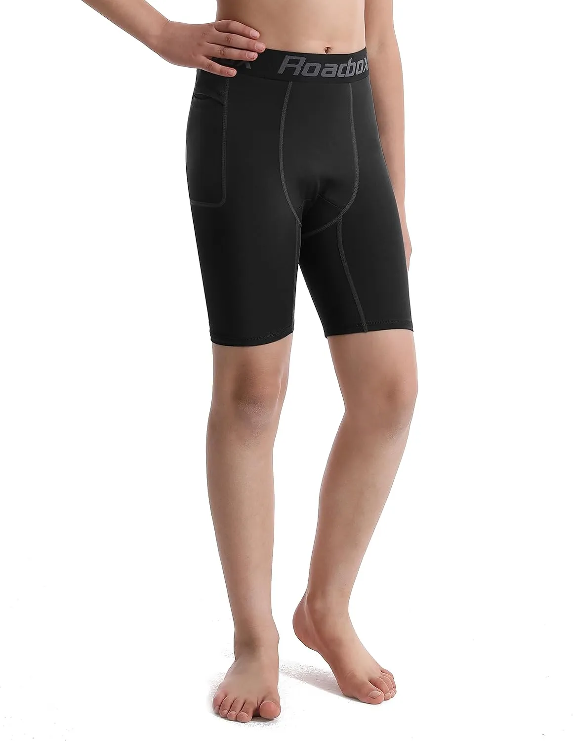 Roadbox Youth Boys Compression Shorts - Spandex Athletic Kids Running Compression Underwear for Basketball Baseball Soccer