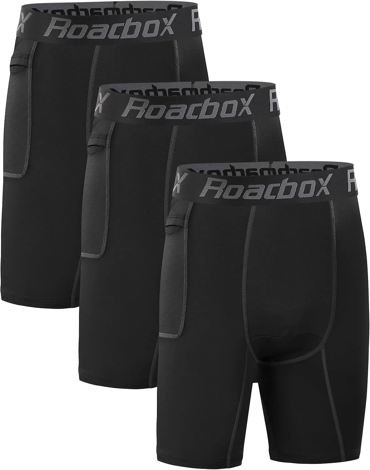 Roadbox Youth Boys Compression Shorts - Spandex Athletic Kids Running Compression Underwear for Basketball Baseball Soccer