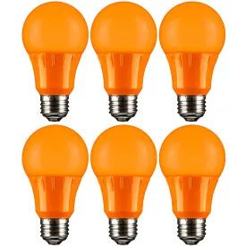 SUNLITE  A19/3W/O/LED/6PK LED Colored A19 3W Light Bulbs with Medium (E26) Base (6 Pack) - Orange