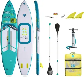 Super NOVA 11'0" Inflatable Stand Up Paddle Board Long Distance Touring with Double Chamber Lite Safety Technology and Adjustable Paddle, Safety Leash and SUP Gear Bag