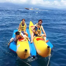 Surf Rafts, Inflatable Water Toys for Children and Adults, Water Park Rides with Multi-Person Flying Fish, Inflatable Banana Boats,4 People