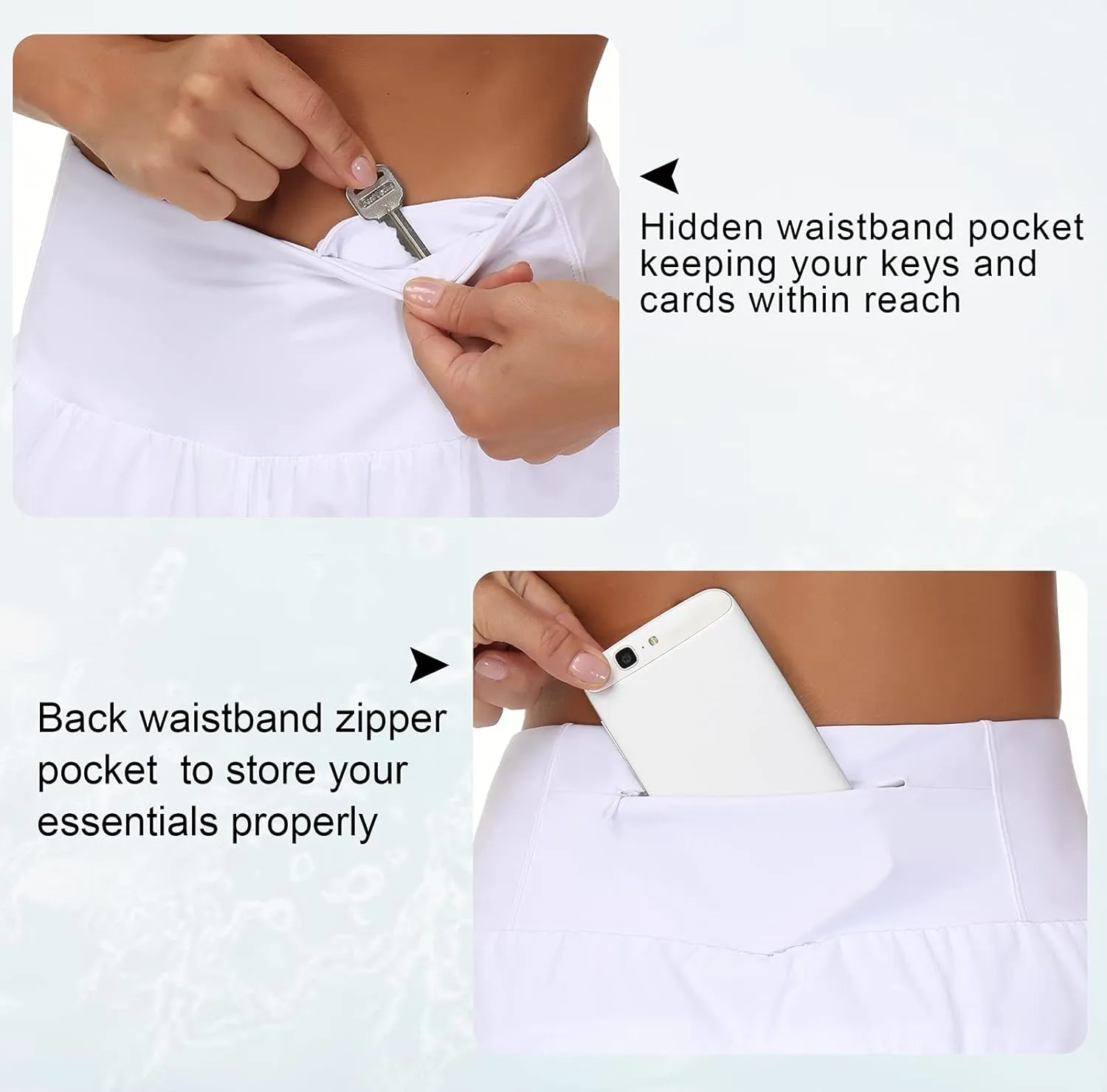 THE GYM PEOPLE Womens High Waisted Running Shorts Quick Dry Athletic Workout Shorts with Mesh Liner Zipper Pockets