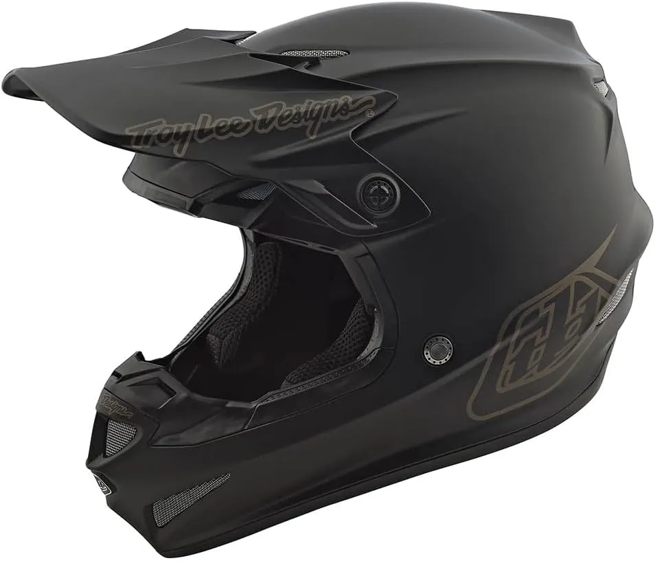 Troy Lee Designs GP Anarchy Adult Offroad Motocross Dirt Bike ATV Powersports Racing Full Face Helmets Lightweight Ventilated Youth GP Helmet; Mono Black LG