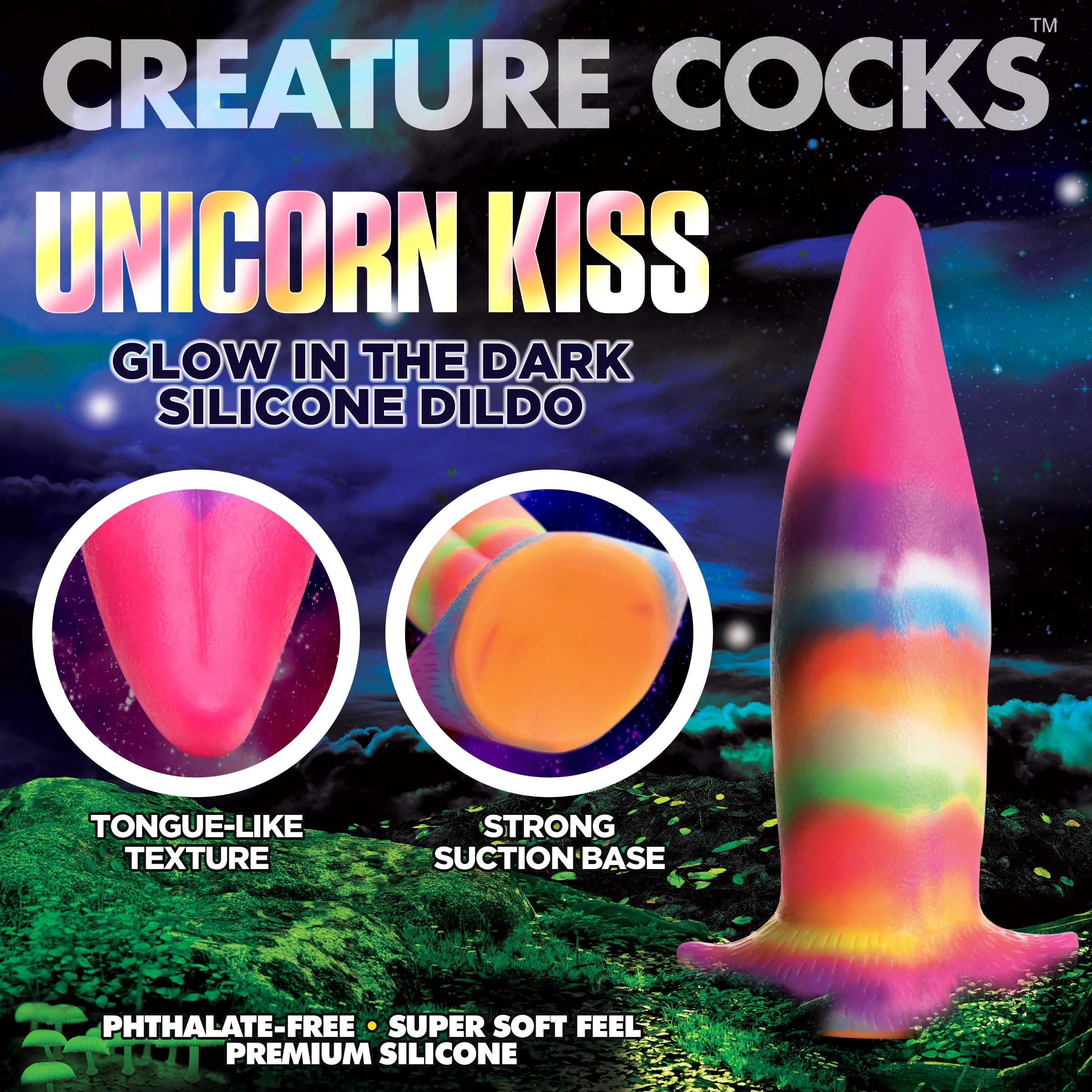 Unicorn Kiss Glow In The Dark Dildo