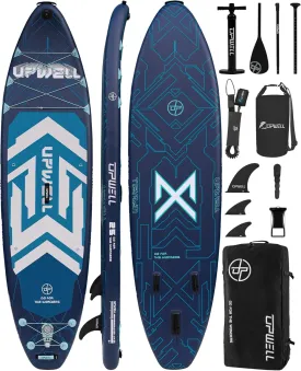 UPWELL 11'6"35" Extra Wide Inflatable Paddle Board, Stand Up Paddle Board for Youth & Adults, Stable Design, Premium SUP Accessories, 120L Backpack, 10L Dry Bag, Paddle, Leash, Hand Pump, US Fins