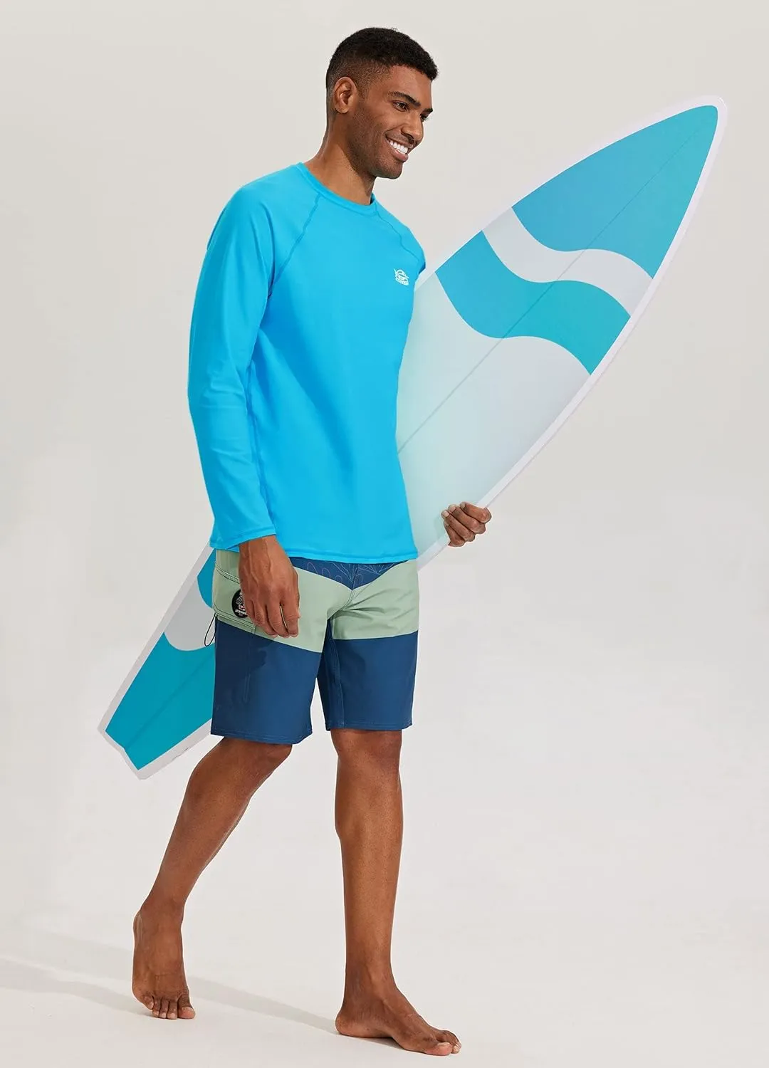 Willit Men's Rash Guard Swim Shirts SPF Water Shirt Long Sleeve UPF 50  Sun Protection Loose Fit Quick Dry