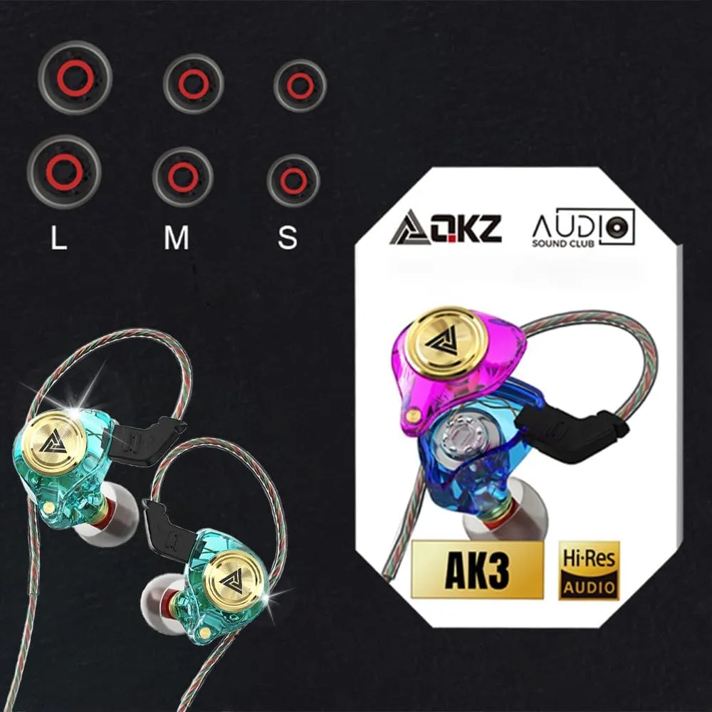 Wired Gaming Earbuds 2 Pack, Ak3file in Ear Monitors, Deep Bass Sound Wired Earbuds, HiFi in Ear Headphones with 1DD 10mm Dynamic Driver, IEM for Music Gaming Video Calling (Black Green)