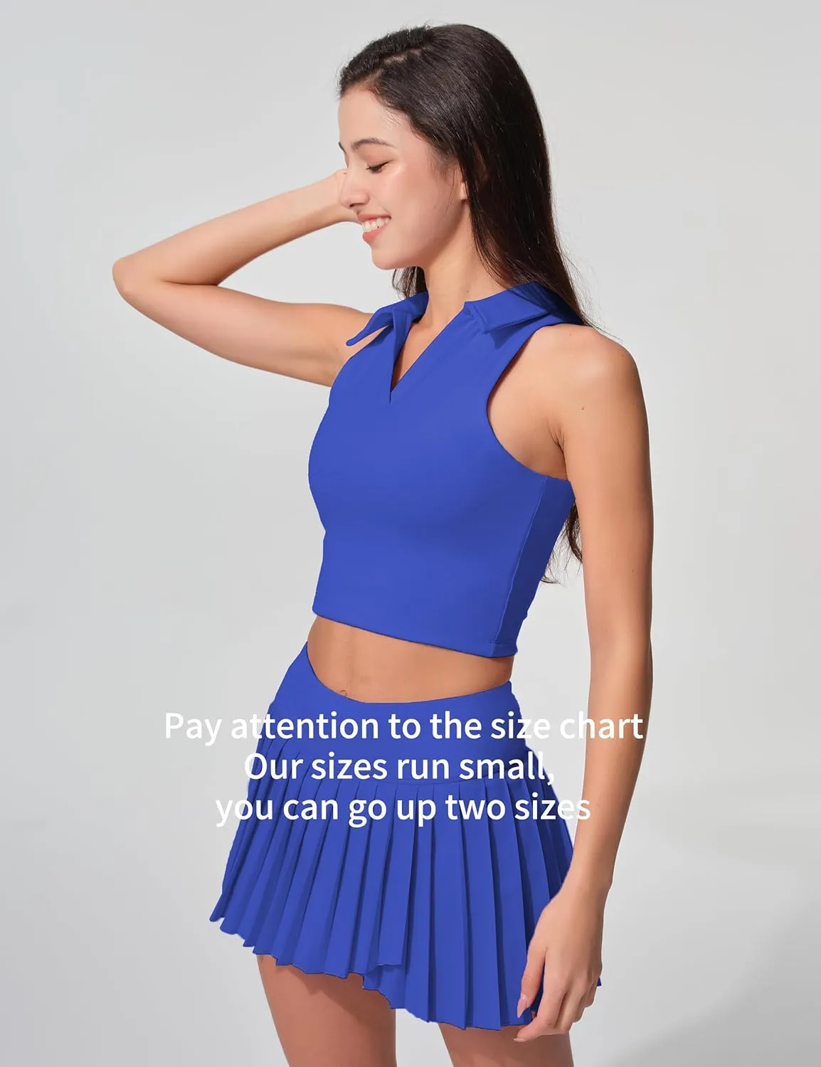 Womens Golf Shirt Sleeveless Polo Collared Tennis Shirts for Women Athletic Workout Cropped Tank Tops